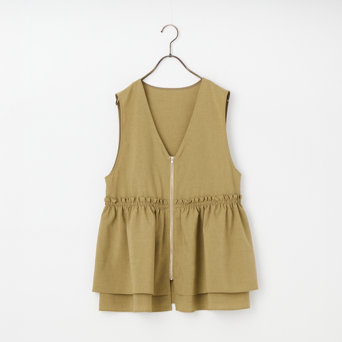 USINE [ユジーヌ] 機能素材ギャザーペプラムベスト [21267056]