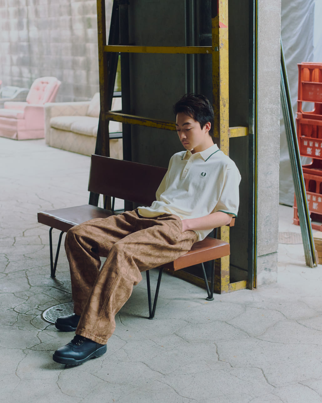 FRED PERRY [フレッドペリー] 別注 シングルティップライン サマーニットポロシャツ [FPM-26S-024JF]のコーディネートです。