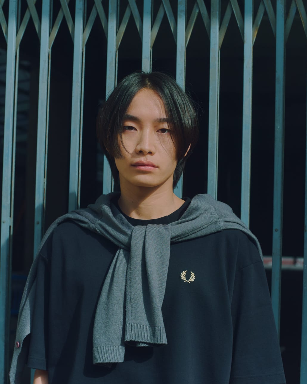 FRED PERRY [フレッドペリー] 別注 ワンポイントロゴ刺繍 ポンチドローコードTシャツ [FPM-26S-022JF]のコーディネートです。