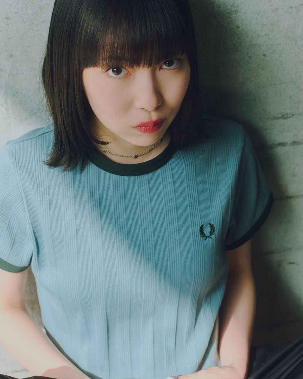 FRED PERRY [フレッドペリー] 別注 ランダムリブ ワンポイントロゴ刺繍リンガーTシャツ [FPW-26S-032JF]のコーディネートです。