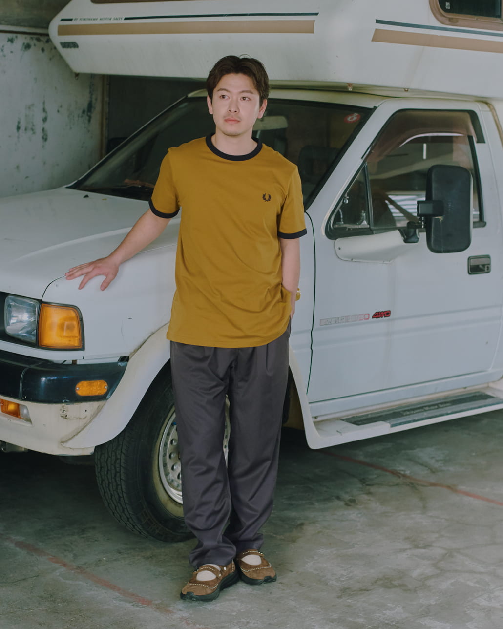 FRED PERRY [フレッドペリー] 別注 ワンポイントロゴ刺繍 リンガーTシャツ [M3519-JF]のコーディネートです。