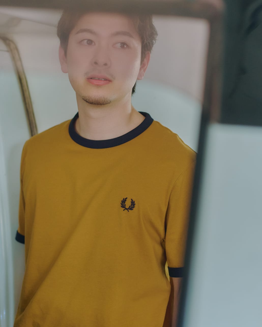 FRED PERRY [フレッドペリー] 別注 ワンポイントロゴ刺繍 リンガーTシャツ [M3519-JF]のコーディネートです。