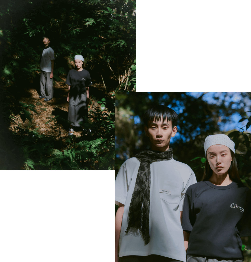 NORDISK [ノルディスク] 別注 HYGGE フラワーバックプリントTシャツ [NU11704-JF]と別注 HYGGE バックプリントTシャツ [NU11703-JF]です。